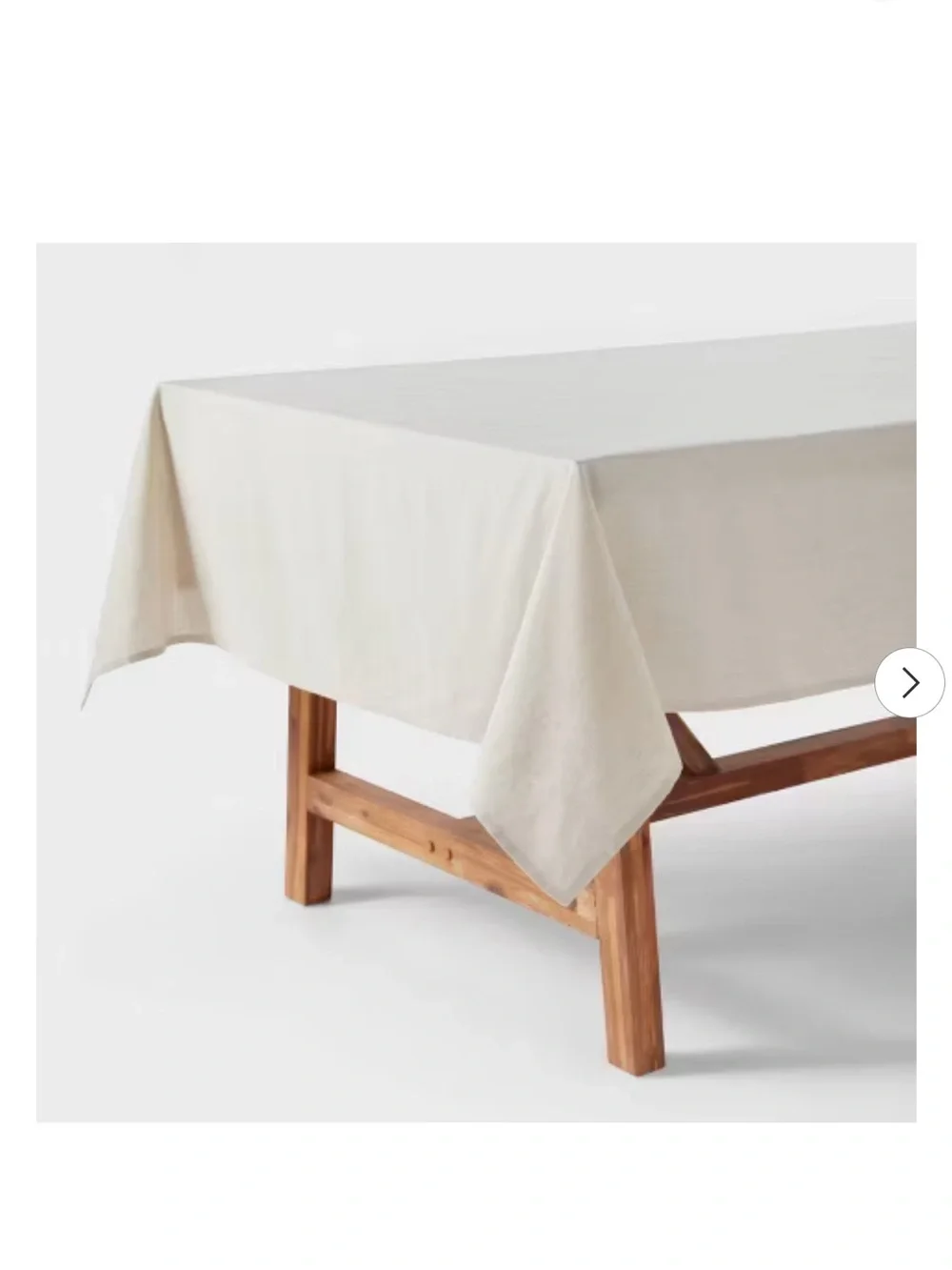 NEW Threshold Cotton-Linen Blend Cream Tablecloth